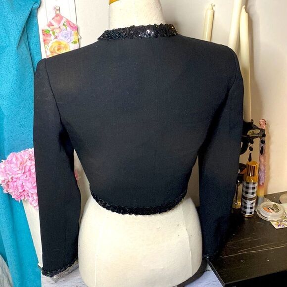 🌷 Angelo Mozillo🌷 Pure Virgin Wool Crop Blazer Jacket Made in Italy - Picture 11 of 11